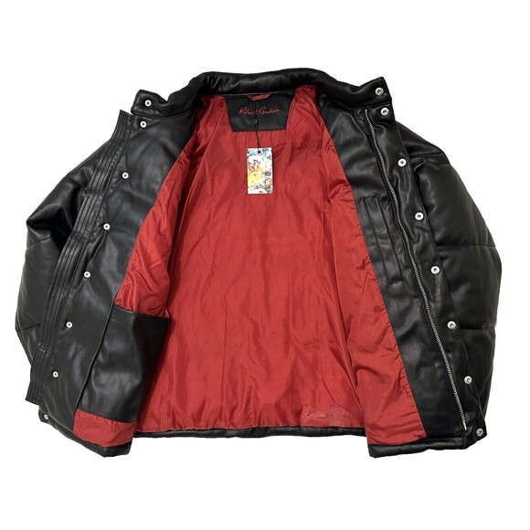 Robert Graham Faux Leather Puffer Jacket in Black Men's SZ M‎ NWT $328 - Picture 3 of 7